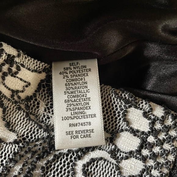 Cache Black and white floral lace midi cocktail dress - Picture 7 of 7